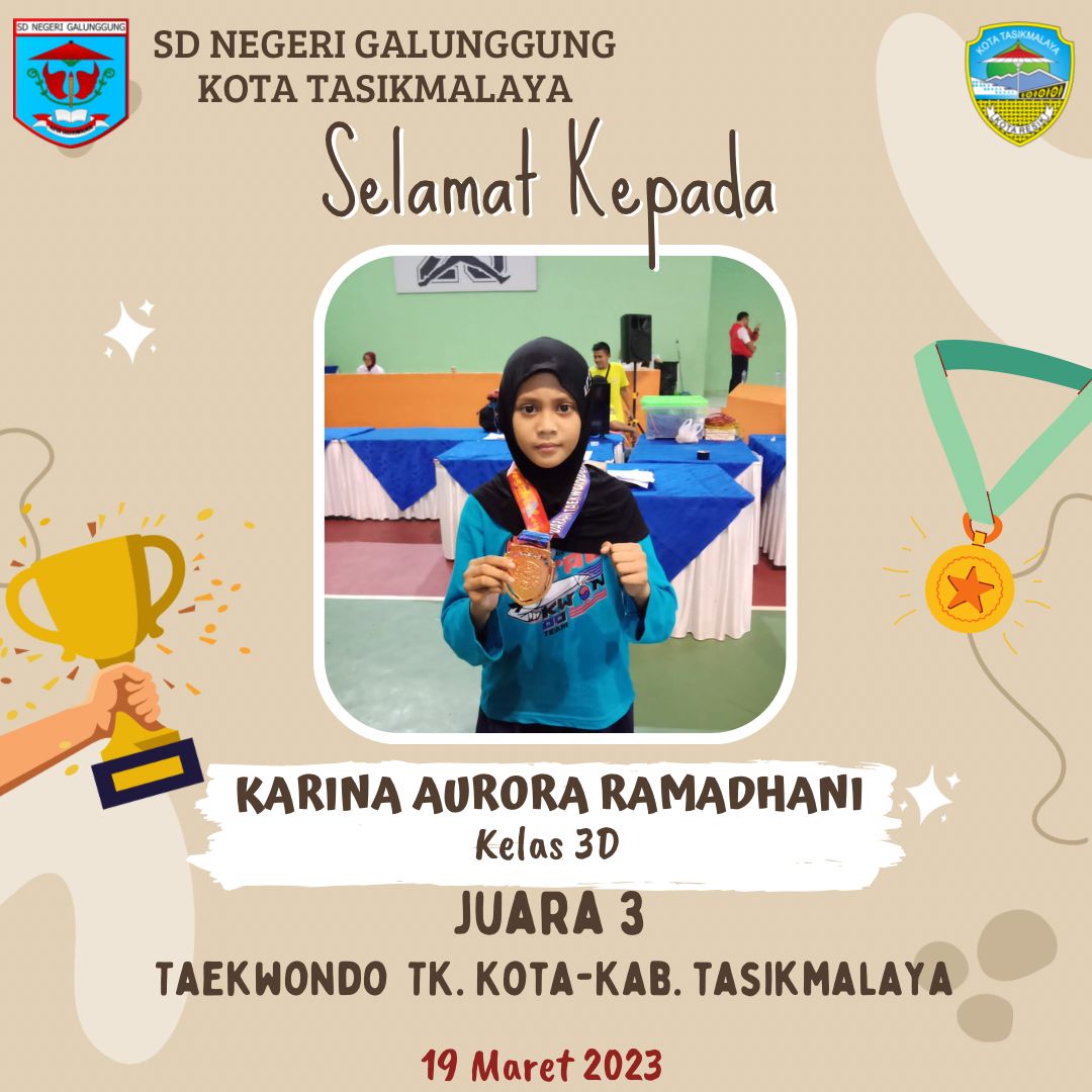 Juara 3 Taekwondo Tk. Kota Kabupaten Tasikmalaya